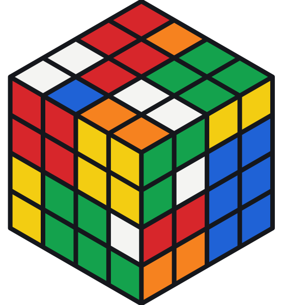 Un cubo Rubik 4×4 revuelto