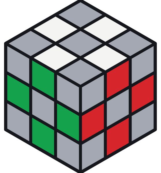 Aquí solo tienen color las aristas. Cada una tiene dos colores y está entre dos centros.