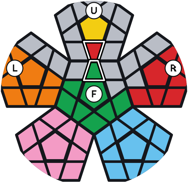 La arista está entre U y F, con el verde de frente y el otro color igual a R: U R U' R' U' F' U F la coloca a la derecha.