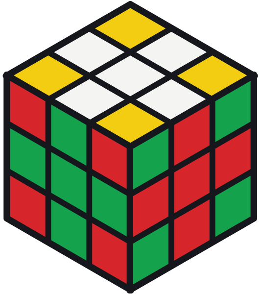 Cubo Rubik con el patrón cruz