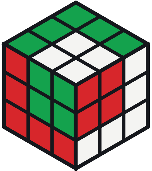 Cubo Rubik con el patrón cubo dentro de un cubo