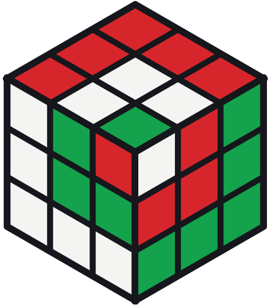 Cubo Rubik con el patrón cubo dentro de un cubo dentro de un cubo