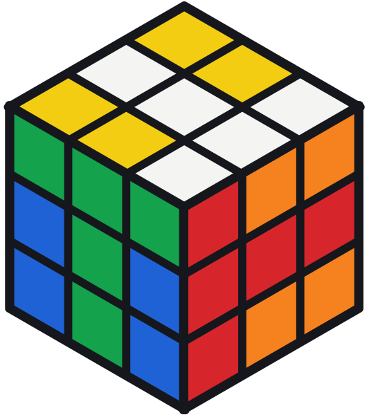 Cubo Rubik con el patrón letras T