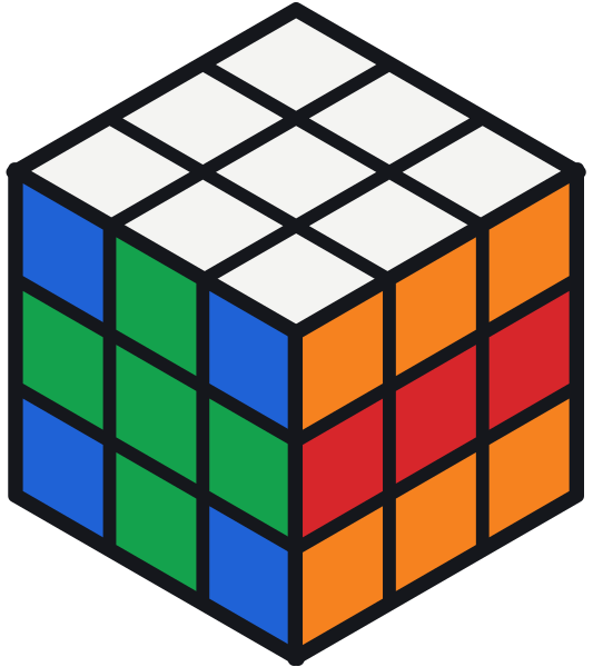 Cubo Rubik con el patrón más y menos