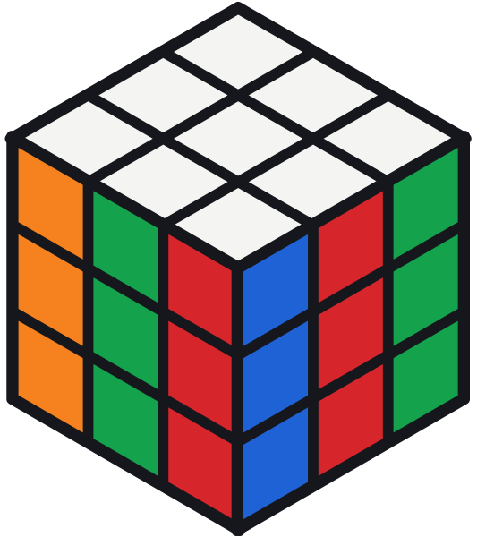 Cubo Rubik con el patrón rayas verticales