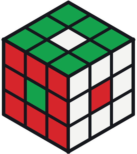 Cubo Rubik con el patrón seis puntos