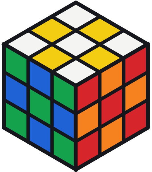 Cubo Rubik con el patrón tablero de ajedrez